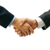 Two businessman hand shake on isolated transparent background png