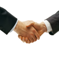 Two businessman hand shake on isolated transparent background png