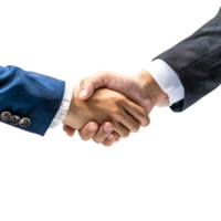 Two businessman hand shake on isolated transparent background png