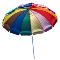 Colorful beach umbrella on isolated transparent background png