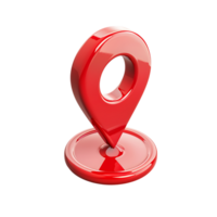 Red location icon 3d style on isolated transparent background png