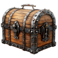 Treasure chest game asset on isolated transparent background png