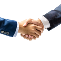 Two businessman hand shake on isolated transparent background png