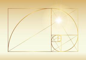 Gold Fibonacci or Golden Ratio Background Illustration vector