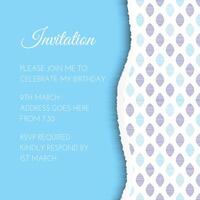 Light Blue Invitation Design in Modern Abstract Style vector