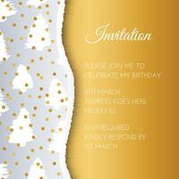 Gold and Silver Pine Tree Invitation Design vector