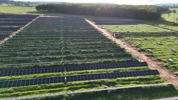 solar energía planta en rural zona foto