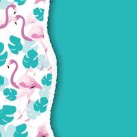 Teal and Pink Tropical Flamingo Background Banner Design vector
