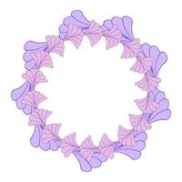 Round Flower Frame Border Background in Purple and Pink vector