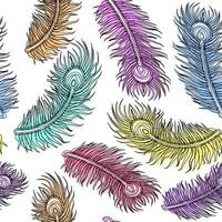 Feathers Flying Colorful Pattern Design vector