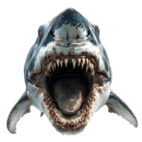 Megalodon front view on isolated transparent background png