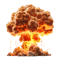Nuclear bomb explosion on isolated transparent background png