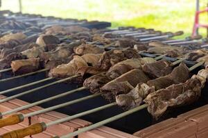 meat at brazilian barbecue event photo