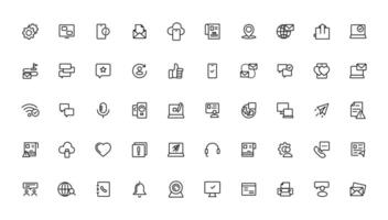 Internet icon set. Containing online, computer, network, website, server, web design, hardware, software and programming. vector