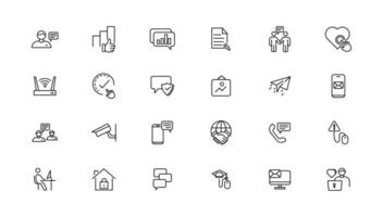 Information technology line icons collection. Big UI icon set in a flat design. Thin outline icons pack. illustration vector