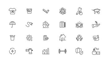 Industry and Environment icons. Thin line icons collection. illustration. vector