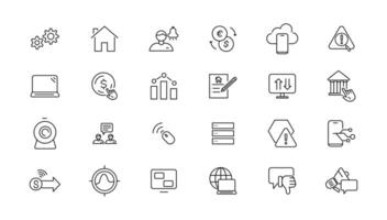 Information technology line icons collection. Big UI icon set in a flat design. Thin outline icons pack. illustration vector