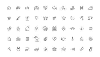 Industry and Environment icons. Thin line icons collection. illustration. vector