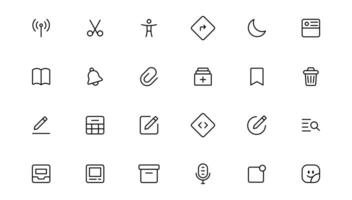 Ui ux icon set, user interface iconset collection. vector