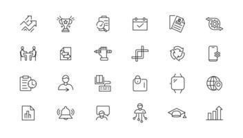 Information technology line icons collection. Big UI icon set in a flat design. Thin outline icons pack. illustration vector