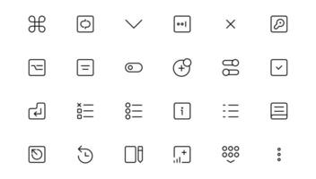 Ui ux icon set, user interface iconset collection. vector