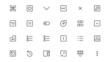 ui ux icono colocar, usuario interfaz conjunto de iconos recopilación. vector