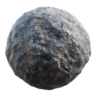 Round asteroid on isolated transparent background png