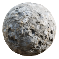 Round asteroid on isolated transparent background png