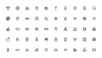 Lifestyle and Entertainment icons. Thin line icons collection. Outline icon. vector