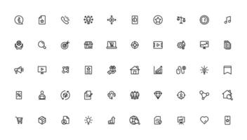 Digital Marketing web icons in line style. Social, networks, feedback, communication, marketing, ecommerce. vector