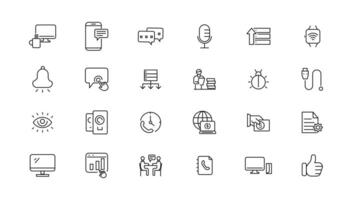 Information technology line icons collection. Big UI icon set in a flat design. Thin outline icons pack. illustration vector