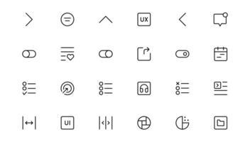 Ui ux icon set, user interface iconset collection. vector