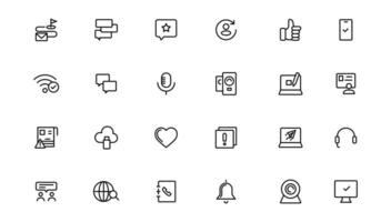 Internet icon set. Containing online, computer, network, website, server, web design, hardware, software and programming. vector