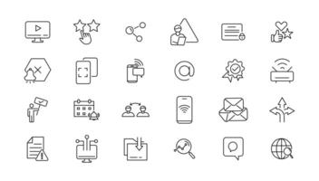 Information technology line icons collection. Big UI icon set in a flat design. Thin outline icons pack. illustration vector