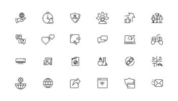 Information technology line icons collection. Big UI icon set in a flat design. Thin outline icons pack. illustration vector