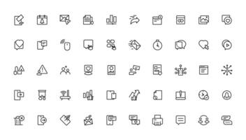 Internet icon set. Containing online, computer, network, website, server, web design, hardware, software and programming. vector