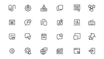 Internet icon set. Containing online, computer, network, website, server, web design, hardware, software and programming. vector