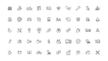 Industry and Environment icons. Thin line icons collection. illustration. vector