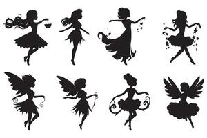 Fairy Silhouette illustration bundile pro design vector