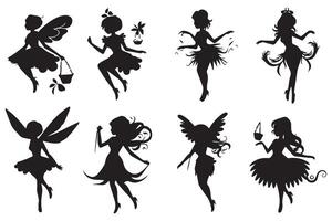 Fairy Silhouette illustration bundile pro design vector