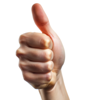 Hand thumbs up on isolated transparent background png