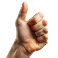 Hand thumbs up on isolated transparent background png
