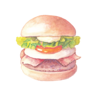 carino acquerello Hamburger clipart - Scarica delizioso hamburger arte png