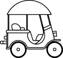 Tuk tuk illustration. flat design. colorful line art icon vector