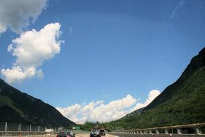 A view of the Austrian Mountains in the summer photo