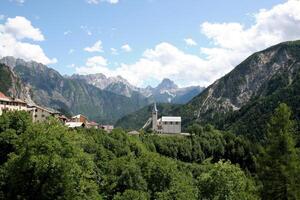 A view of the Austrian Mountains in the summer photo