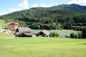 A view of the Austrian Mountains in the summer photo