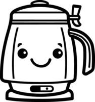 kawaii electric kettle kawaii cartoon illustration graphic design vector