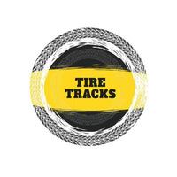 tire tracks circular frame background vector