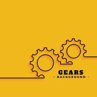 line gears symbols on yellow background vector